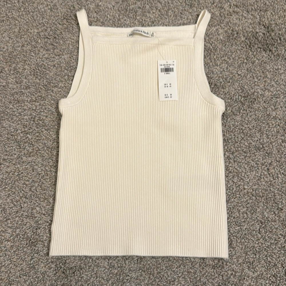 Abercrombie & Fitch cream ribbed tank XS NWT